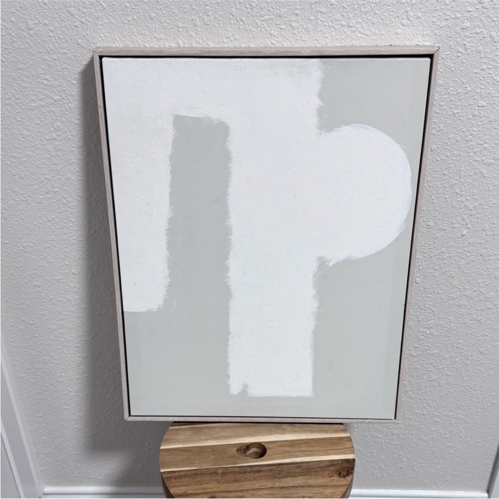 Studio McGee Style Threshold Abstract Art Sand White Floating Frame Large 16x20
